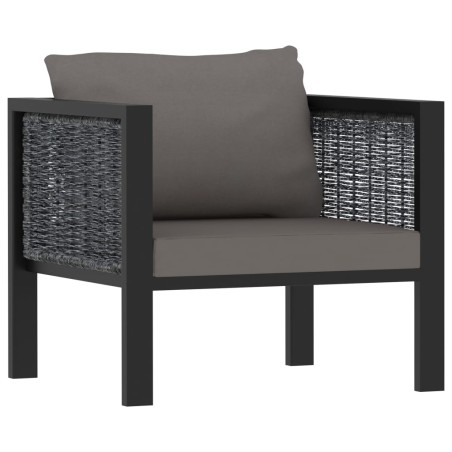 vidaXL Sofá modular con cojín ratán sintético gris antracita