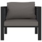 vidaXL Sofá modular con cojín ratán sintético gris antracita vidaXL Sofá modular con cojín ratán sintético gris antracita