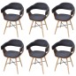 vidaXL Sillas de comedor 6 unidades madera curvada y tela gris oscuro vidaXL Sillas de comedor 6 unidades madera curvada y tela gris oscuro