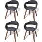 vidaXL Sillas de comedor 4 uds madera curvada cuero sintético negro vidaXL Sillas de comedor 4 uds madera curvada cuero sintético negro