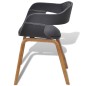 vidaXL Sillas de comedor 4 uds madera curvada cuero sintético negro vidaXL Sillas de comedor 4 uds madera curvada cuero sintético negro