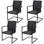 vidaXL Sillas de comedor voladizas 4 unidades cuero sintético negro vidaXL Sillas de comedor voladizas 4 unidades cuero sintético negro