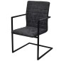vidaXL Sillas de comedor voladizas 4 unidades cuero sintético negro vidaXL Sillas de comedor voladizas 4 unidades cuero sintético negro