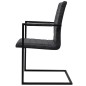 vidaXL Sillas de comedor voladizas 4 unidades cuero sintético negro vidaXL Sillas de comedor voladizas 4 unidades cuero sintético negro