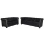 vidaXL Sofás Chesterfield de 2 y 3 plazas cuero sintético negro vidaXL Sofás Chesterfield de 2 y 3 plazas cuero sintético negro