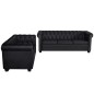vidaXL Sofás Chesterfield de 2 y 3 plazas cuero sintético negro vidaXL Sofás Chesterfield de 2 y 3 plazas cuero sintético negro