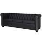 vidaXL Sofás Chesterfield de 2 y 3 plazas cuero sintético negro vidaXL Sofás Chesterfield de 2 y 3 plazas cuero sintético negro