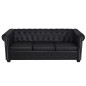 vidaXL Sofás Chesterfield de 2 y 3 plazas cuero sintético negro vidaXL Sofás Chesterfield de 2 y 3 plazas cuero sintético negro