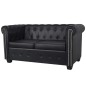 vidaXL Sofás Chesterfield de 2 y 3 plazas cuero sintético negro vidaXL Sofás Chesterfield de 2 y 3 plazas cuero sintético negro