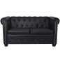 vidaXL Sofás Chesterfield de 2 y 3 plazas cuero sintético negro vidaXL Sofás Chesterfield de 2 y 3 plazas cuero sintético negro