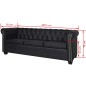 vidaXL Sofás Chesterfield de 2 y 3 plazas cuero sintético negro vidaXL Sofás Chesterfield de 2 y 3 plazas cuero sintético negro