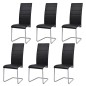 vidaXL Sillas voladizas de comedor 6 unidades cuero sintético negro vidaXL Sillas voladizas de comedor 6 unidades cuero sintético negro