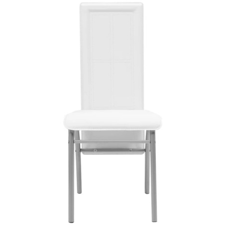 vidaXL Sillas de comedor 6 unidades cuero sintético blancas