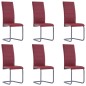 vidaXL Sillas voladizas de comedor 6 unidades cuero sintético rojo