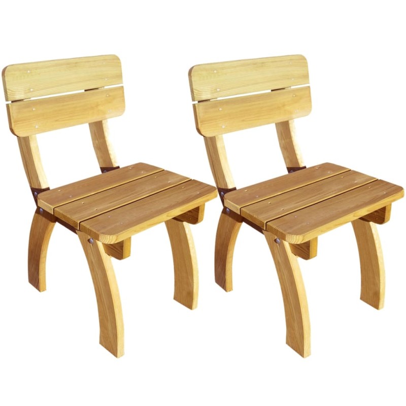 vidaXL Sillas de jardín 2 unidades madera de pino impregnada vidaXL Sillas de jardín 2 unidades madera de pino impregnada