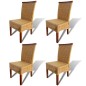 vidaXL Sillas de comedor 4 unidades ratán natural marrón vidaXL Sillas de comedor 4 unidades ratán natural marrón