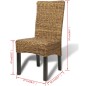 vidaXL Sillas de comedor 4 unidades madera maciza de mango y abacá vidaXL Sillas de comedor 4 unidades madera maciza de mango y abacá