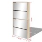 vidaXL Mueble zapatero 4 compartimentos espejo color roble 63x17x134cm vidaXL Mueble zapatero 4 compartimentos espejo color roble 63x17x134cm
