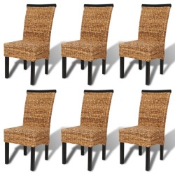 vidaXL Sillas de comedor 6 unidades madera maciza de mango y abacá