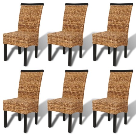vidaXL Sillas de comedor 6 unidades madera maciza de mango y abacá