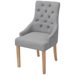 vidaXL Sillas de comedor 6 unidades de tela gris claro