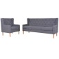 vidaXL Conjunto de sofás 2 piezas tela gris vidaXL Conjunto de sofás 2 piezas tela gris