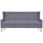 vidaXL Conjunto de sofás 2 piezas tela gris vidaXL Conjunto de sofás 2 piezas tela gris