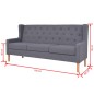 vidaXL Conjunto de sofás 2 piezas tela gris vidaXL Conjunto de sofás 2 piezas tela gris