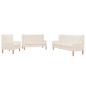 vidaXL Conjunto de sofás 3 piezas tela blanco crema vidaXL Conjunto de sofás 3 piezas tela blanco crema