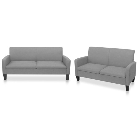 vidaXL Conjunto de sofás de 2 piezas tela gris claro