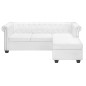 vidaXL Sofá Chesterfield en forma L cuero artificial blanco vidaXL Sofá Chesterfield en forma L cuero artificial blanco