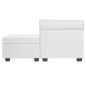 vidaXL Sofá Chesterfield en forma L cuero artificial blanco vidaXL Sofá Chesterfield en forma L cuero artificial blanco