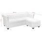 vidaXL Sofá Chesterfield en forma L cuero artificial blanco vidaXL Sofá Chesterfield en forma L cuero artificial blanco