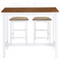 vidaXL Set mesa y sillas de bar 3 piezas madera maciza marrón y blanco