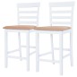 vidaXL Set mesa y sillas de bar 3 piezas madera maciza marrón y blanco