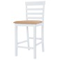 vidaXL Set mesa y sillas de bar 3 piezas madera maciza marrón y blanco