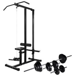 vidaXL Máquina de musculación con pesas y mancuernas 30,5 kg 