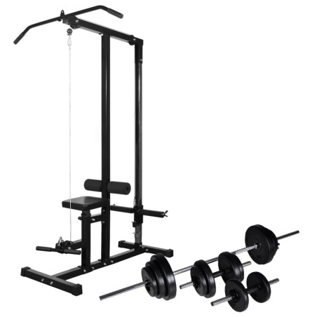 vidaXL Máquina de musculación con pesas y mancuernas 30,5 kg 