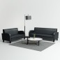 vidaXL Conjunto de sofás 2 piezas cuero sintético negro vidaXL Conjunto de sofás 2 piezas cuero sintético negro
