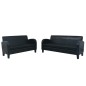vidaXL Conjunto de sofás 2 piezas cuero sintético negro vidaXL Conjunto de sofás 2 piezas cuero sintético negro