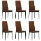 vidaXL Sillas de comedor 6 unidades tela marrón vidaXL Sillas de comedor 6 unidades tela marrón