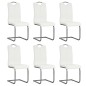 vidaXL Sillas voladizas de comedor 6 unidades cuero sintético blanco vidaXL Sillas voladizas de comedor 6 unidades cuero sintético blanco