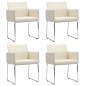 vidaXL Sillas de comedor 4 unidades tela apariencia de lino blanco vidaXL Sillas de comedor 4 unidades tela apariencia de lino blanco