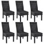 vidaXL Sillas de comedor 6 unidades ratán Kubu y madera mango negro vidaXL Sillas de comedor 6 unidades ratán Kubu y madera mango negro