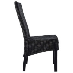 vidaXL Sillas de comedor 6 unidades ratán Kubu y madera mango negro 