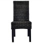 vidaXL Sillas de comedor 6 unidades ratán Kubu y madera mango negro vidaXL Sillas de comedor 6 unidades ratán Kubu y madera mango negro