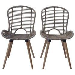 vidaXL Sillas de comedor 6 unidades ratán natural marrón