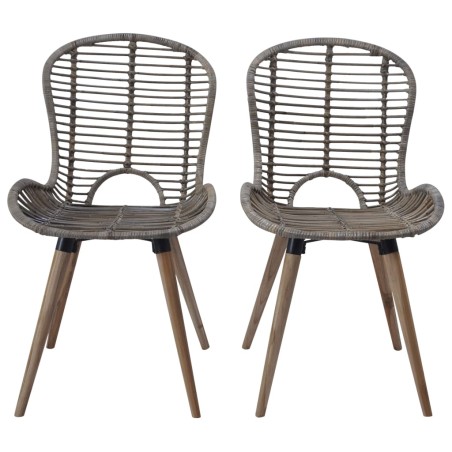 vidaXL Sillas de comedor 6 unidades ratán natural marrón