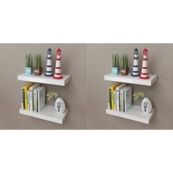 vidaXL Estantes de pared 4 unidades blanco 40 cm