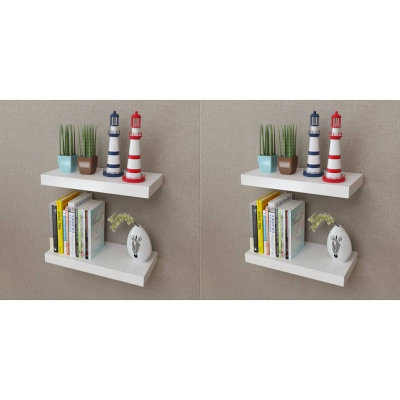 vidaXL Estantes de pared 4 unidades blanco 40 cm vidaXL Estantes de pared 4 unidades blanco 40 cm